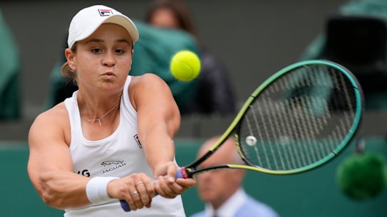 Ash Barty won the first set in her Wimbledon semi-final.
