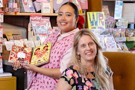 Teacher and crafts lover Alouise Somera, left, and Christina Kelly, founder of Sydney inner west boutique Made590.