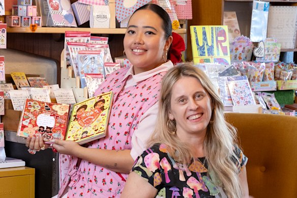 Teacher and crafts lover Alouise Somera, left, and Christina Kelly, founder of Sydney inner west boutique Made590.