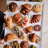 Assorted pastries at Core Roasters including pandan kaya croissant toast (bottom right).