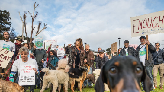 Save Footscray Park believes a proposed soccer academy represents the privatisation of public land.