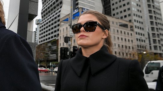 Belle Gibson did not stop to speak to the media as she returned to the Federal Court over her failure to pay a $410,000 penalty. 