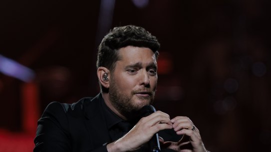 Michael Buble performs at Qudos Bank Arena. Buble performed songs from his 11th studio album, Higher, and a selection of his original smash hits.  09 June, 2023. Photo: Brook Mitchell