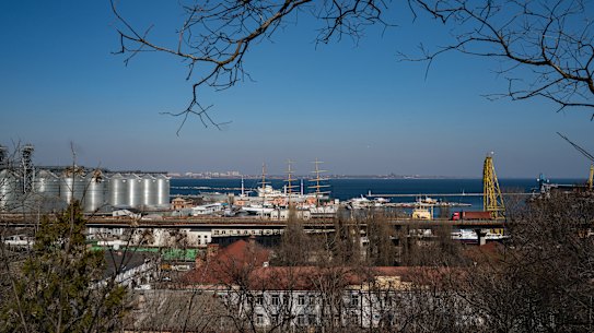 A port in Odessa, Ukraine, on March 15.