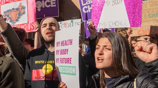 A rally outside NSW Parliament during the debate. 