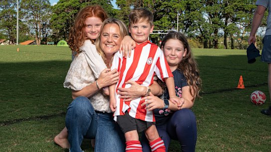 Harry Killoran with mum Sally and sisters Tilly and Sophie. The whole family will benefit from changes to the PBS.