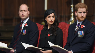 William returned to royal duties by joining Prince Harry and Meghan Markle at an Anzac Day service.