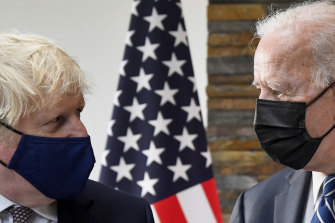 British PM Boris Johnson, left, and US President Joe Biden are in the UK for the G7.