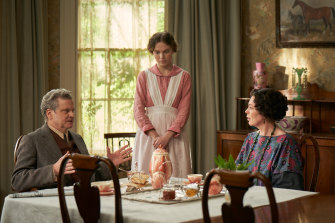 Colin Firth, Odessa Young and Olivia Colman in Mothering Sunday.