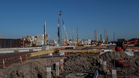 Works already under way on the West Gate Tunnel in Yarraville.