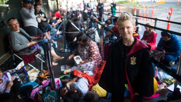 James, 8, was among the fans to line up for rehearsal tickets. He joined the queue at 2am.