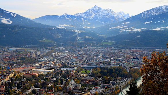 Innsbruck and the Alps.