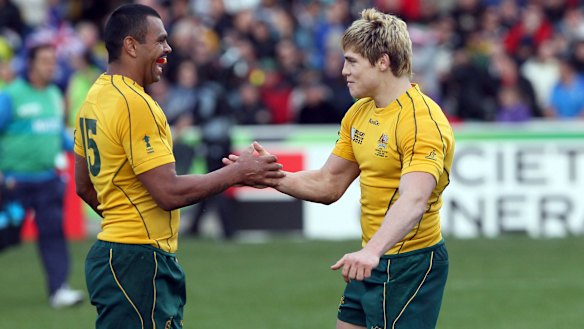 Amigos: Kurtley Beale and James O'Connor at the 2011 Rugby World Cup in New Zealand. 