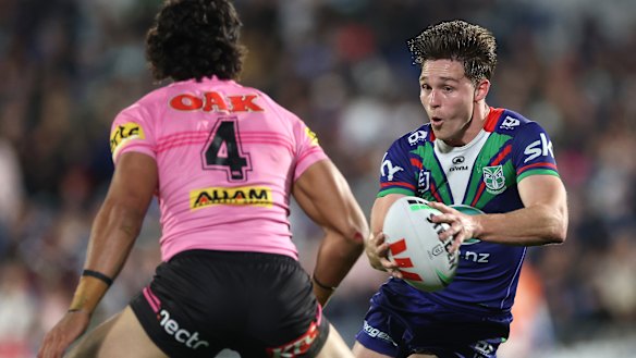 Warriors halfback Luke Metcalf was hampered in the second half.