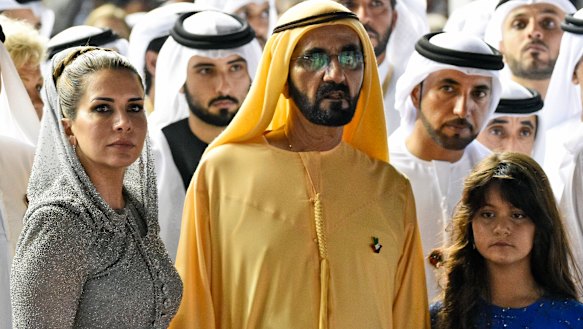 Princess Haya with her husband Sheikh Mohammed Bin Rashid al Maktoum and their daughter in 2016.