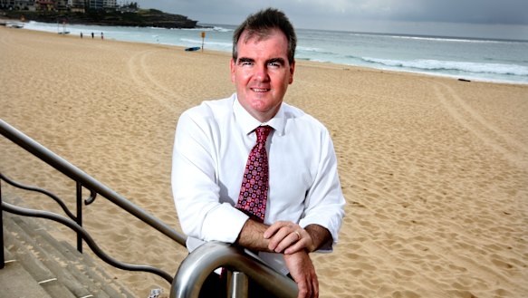 Local member Michael Daley at Maroubra Beach in 2011. 