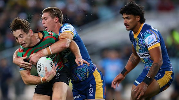 Cameron Murray is in trouble for a crusher tackle on Blake Ferguson.