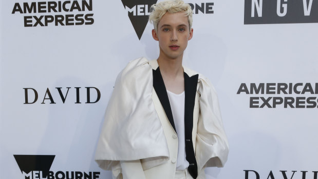 Pop singer Troye Sivan arrives on the white carpet for the second annual NGV Gala.