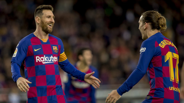 Argentine superstar Lionel Messi (left) is on a great wicket at Barcelona FC.