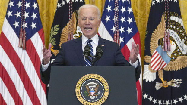 Biden said the plan would allow the US to beat China and tackle the climate crisis. 