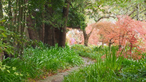 The terraces offer zigzagging view points: into the garden, and then over the mountains, until you arrive at the house.