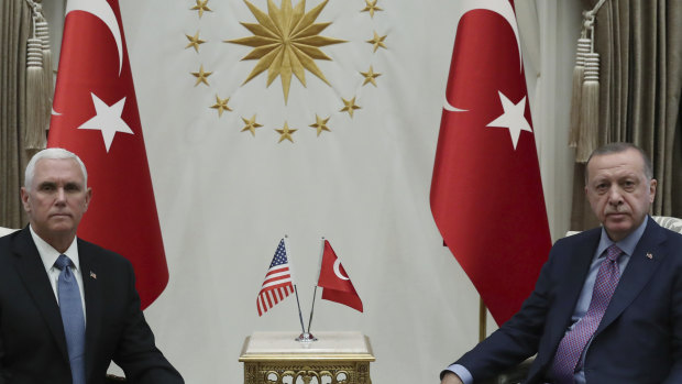 Pence and Erdogan met at the presidential palace in Ankara on Thursday, local time.