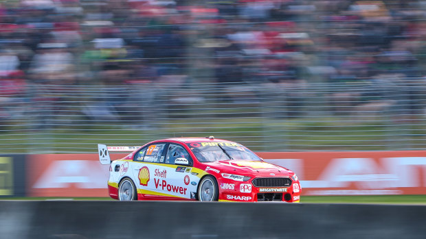 Sterling drive: Ford’s Scott McLaughlin rode a wave of emotion to triumph in Sunday’s race at Pukekohe Park. 