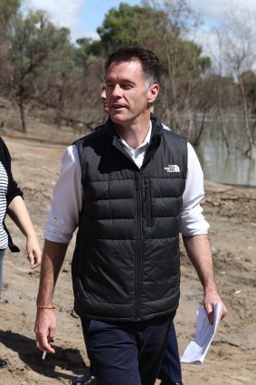 Premier Chris Minns in his North Face vest on Wednesday.
