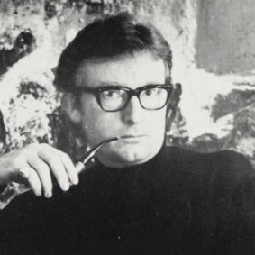 Tom Gleghorn, pictured on his exhibition invitation from Kym Bonython’s Hungry Horse Art Gallery, Sydney, 1966