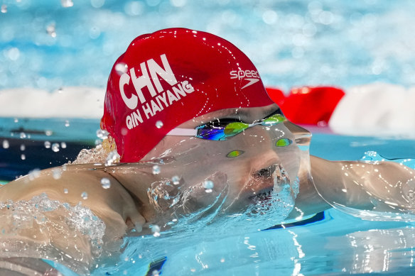 Qin Haiyang is one of 11 Chinese swimmers in Paris whose positive tests before Tokyo were attributed to contamination. 