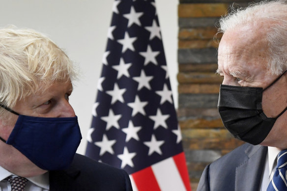 British PM Boris Johnson, left, and US President Joe Biden are in the UK for the G7.