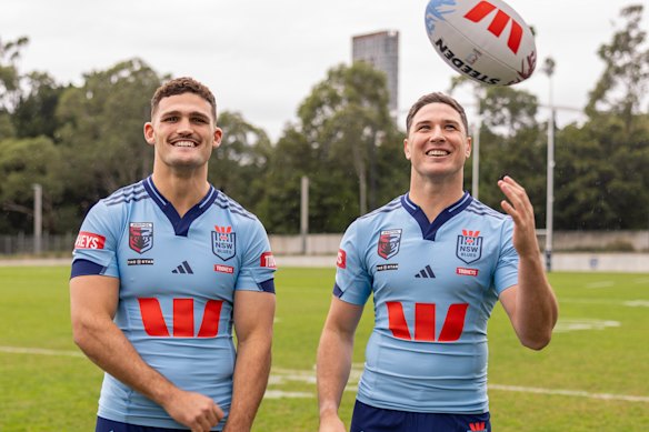 Sixes and sevens: Nathan Cleary and Mitchell Moses.