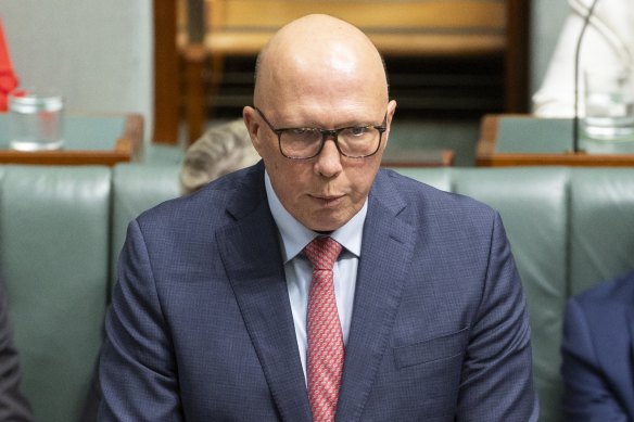 Opposition Leader Peter Dutton during question time.