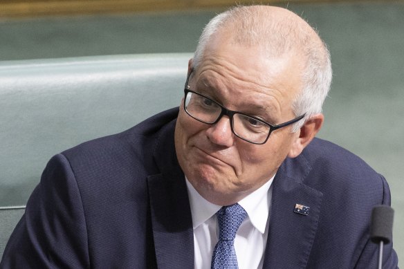Scott Morrison during question time on Monday.
