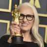 Jane Campion with the Oscar for best director for The Power of the Dog.