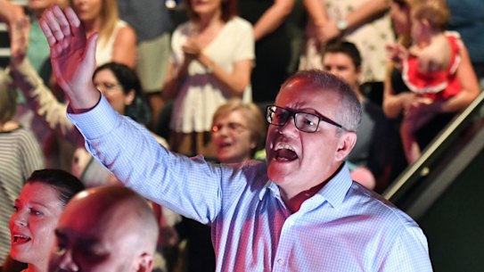 Scott Morrison at his Pentecostal church, Horizon, in Sydney.