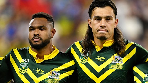 Hamiso Tabuai-Fidow, Tino Fa’asuamaleaui and Harry Grant 