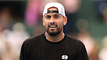 Nick Kyrgios of Australia at Melbourne's Kooyong Classic.