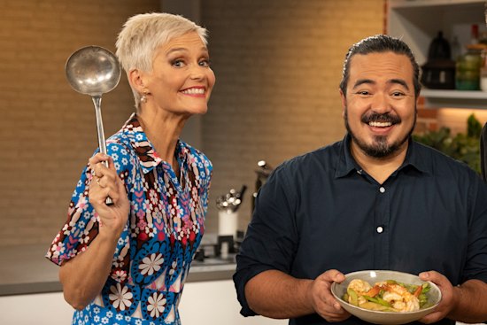 Self-described “crap housewife” Jessica Rowe on The Cook Up with Adam Liaw.