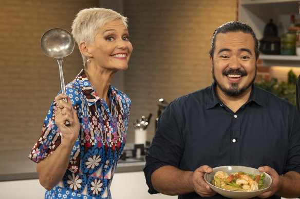 Self-described “crap housewife” Jessica Rowe on The Cook Up with Adam Liaw.