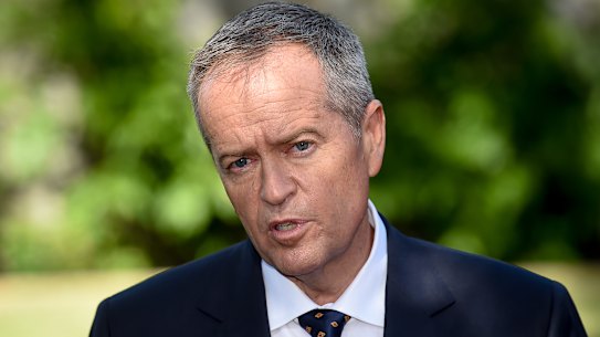 Bill Shorten, pictured on the first official day of the 2019 election campaign, has flagged changes to the minimum wage and workplace bargaining. 