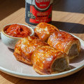The Prince Hotel’s sausage rolls with homemade tomato sauce.