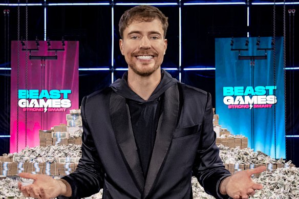 MrBeast (aka Jimmy Donaldson), giving his all on his reality show Beast Games.