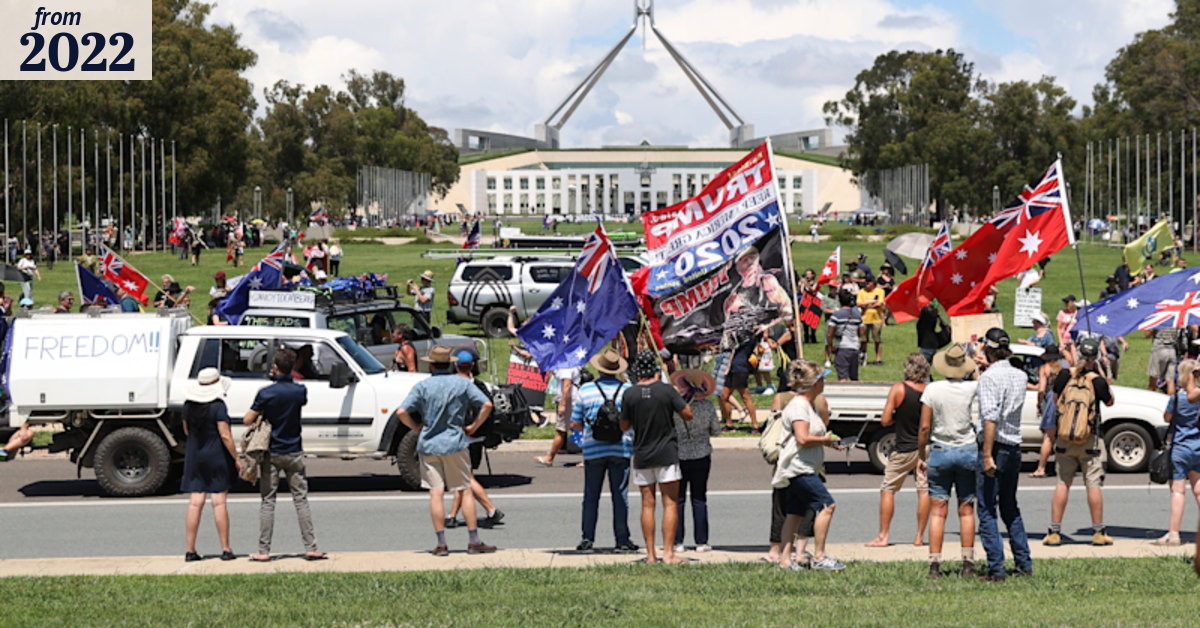 Convoy to Canberra protester arrested after police seize loaded rifle