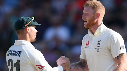 David Warner and Ben Stokes.