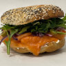 Lox bagel sandwich from Savion Cakes & Bagels.