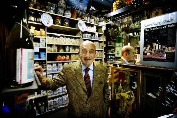 The late Luigi (Gino) Di Santo in the original store in Amess Street, Carlton, in 2003.