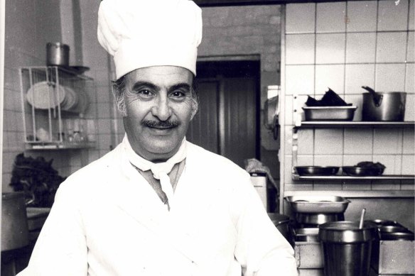 Tom’s grandfather, Zareh Sarafian, cooking at Cafe Edouard in South Yarra in the 1970s.