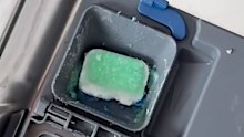 Dishwasher tablet not fully dissolved, stuck in compartment