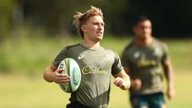 Tate McDermott during Australia’s captain’s run on Friday. 